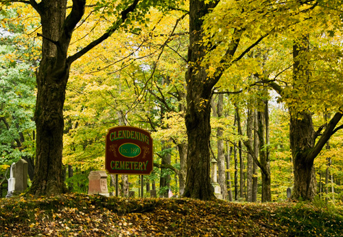 Clendening cemetery sign